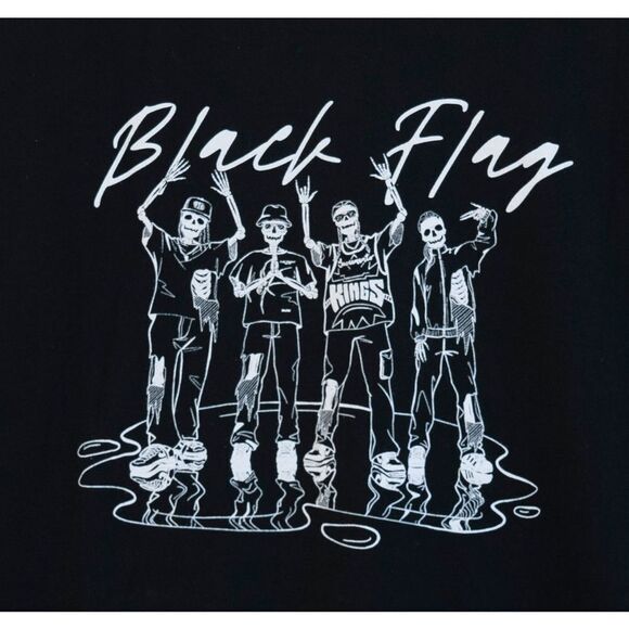 Black‎ Flag Skeleton T-Shirt Black Size XL - Picture 3 of 5